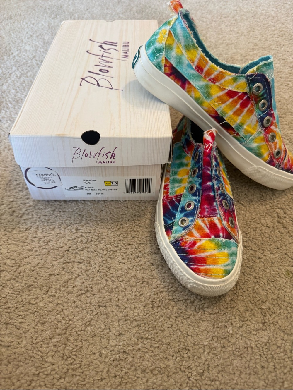 Blowfish Malibu rainbow tie dye shoes